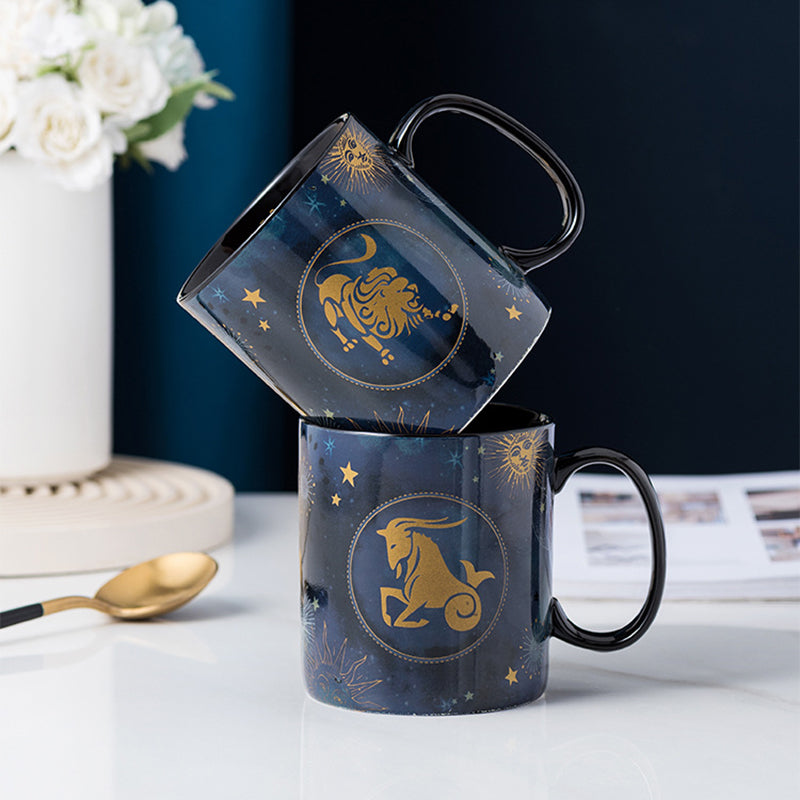 12 Constellations Mug Cobalt Blue Ceramic Coffee Mug