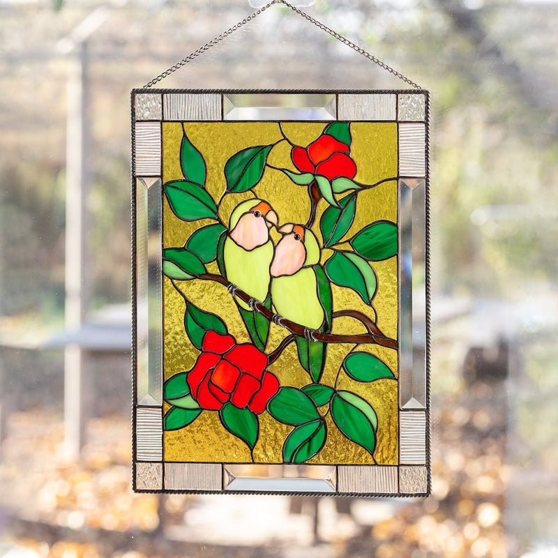 Cardinal Stained Glass Window Panel