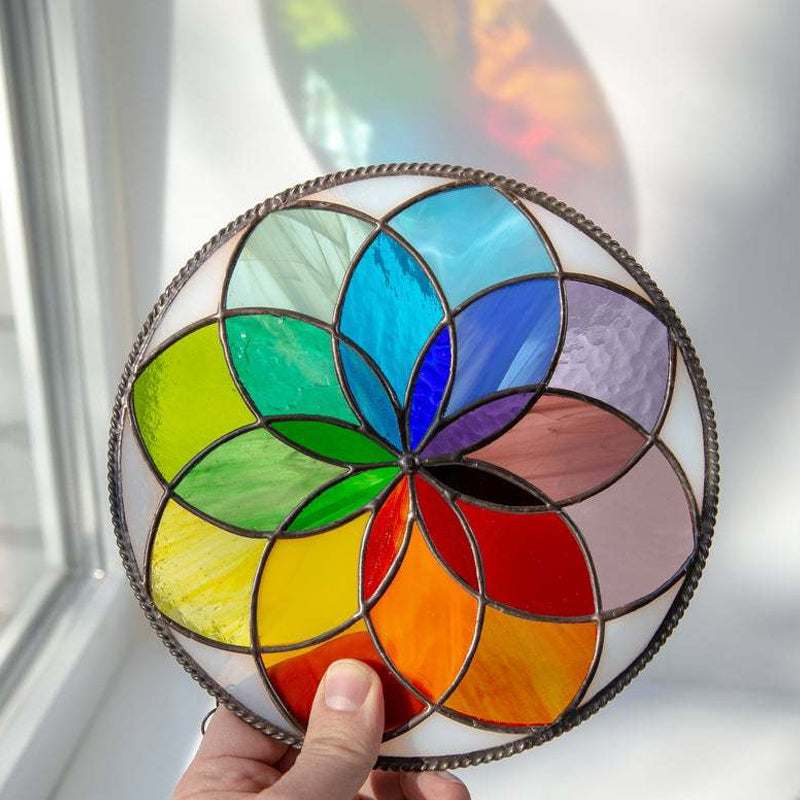 Stained Rainbow Window Panel Hanging Suncatcher