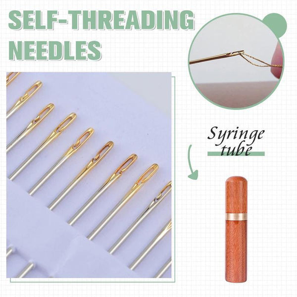 Self-threading Sewing Needles