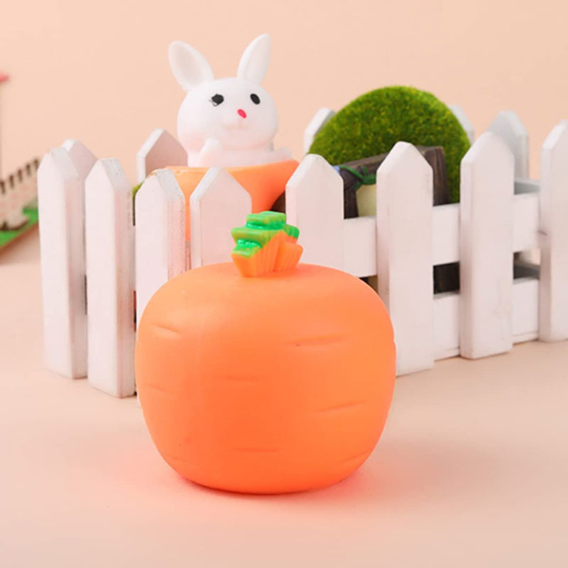 Squeeze Toy Carrot Doll, POP UP Carrot Bunny Stress Relief Toy