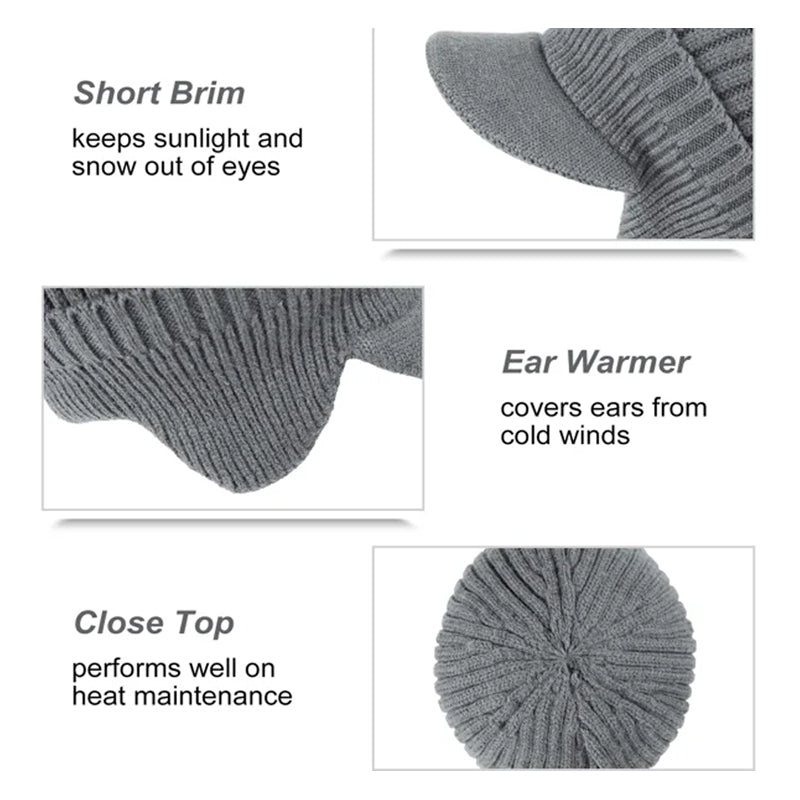 Winter Outdoor Riding Elastic Warm Ear Protection Knitted Hat for Men