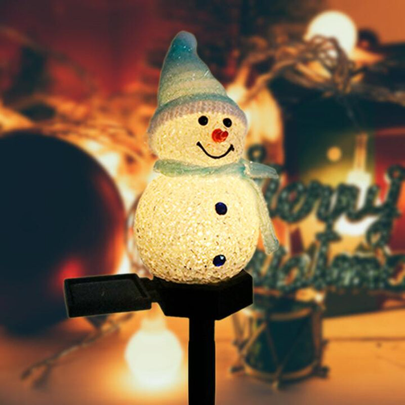 Super Cute Waterproof Solar Power Snowman Lamp