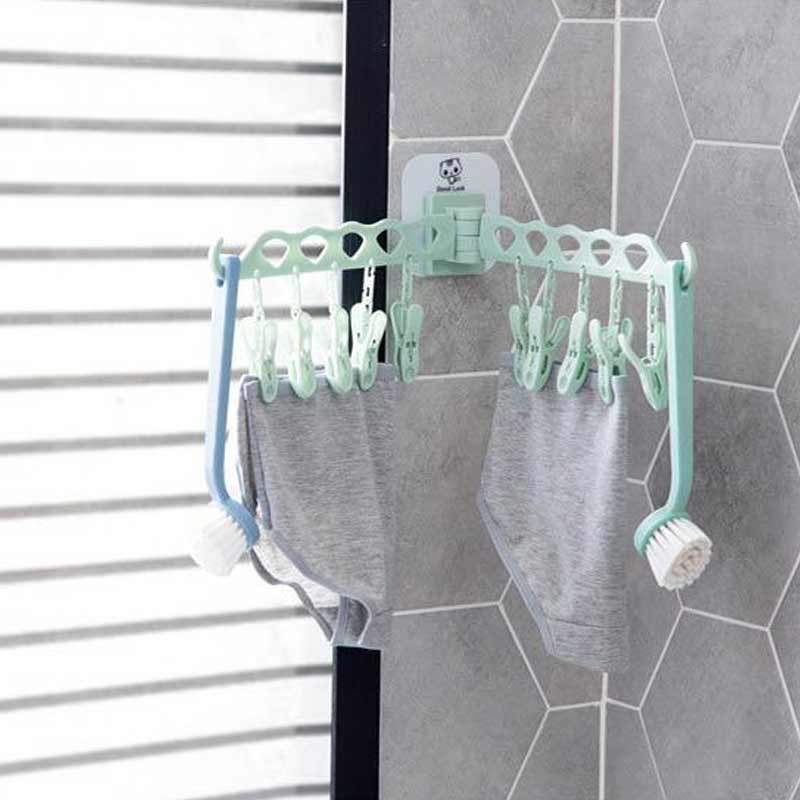 Travel Portable Folding Clothes Clips Rack