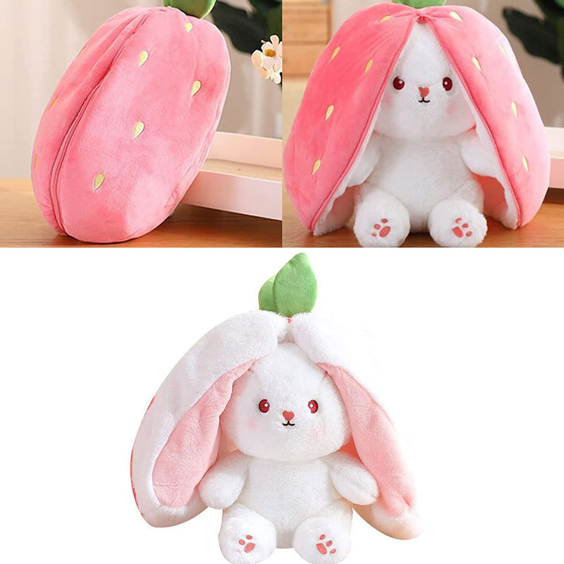 Rabbit Muppet Toys, Funny Reversible Carrot Strawberry Bunny Plush Doll