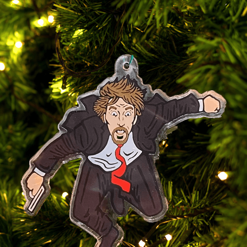 Christmas Die Hard Advent Calendar - Hans Gruber Falling off off Nakatomi Plaza