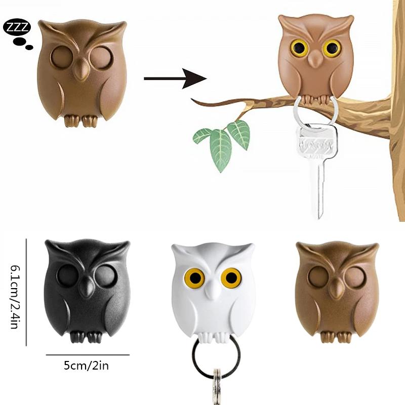 🦉The Key Guard is a Reliable Owl - Cute Night Owl Key Holder with Auto Open Close Eyes