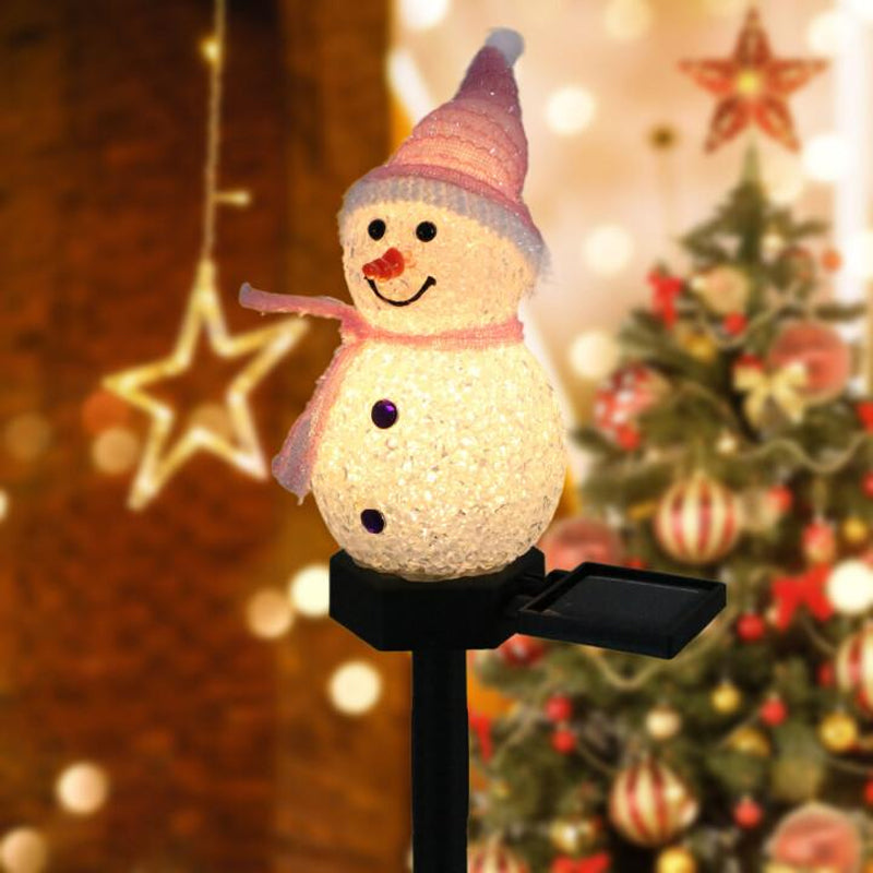 Super Cute Waterproof Solar Power Snowman Lamp