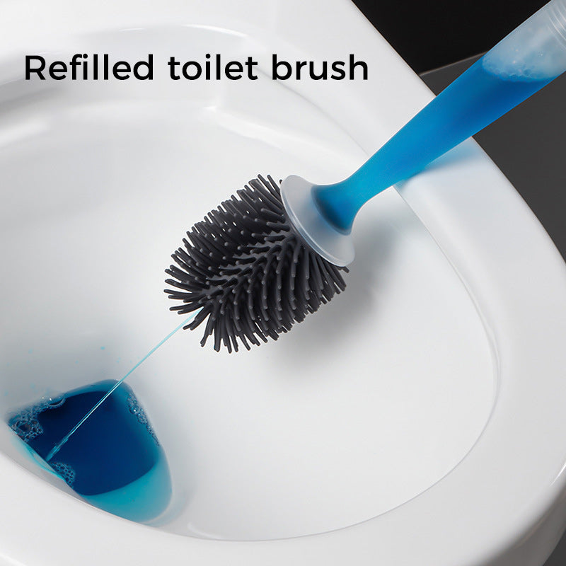 Silicone Toilet Brush with Refillable Dispenser