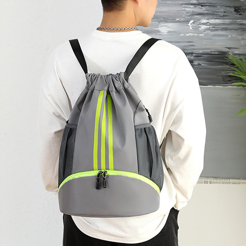 Large Nylon Drawstring Pocket Backpack