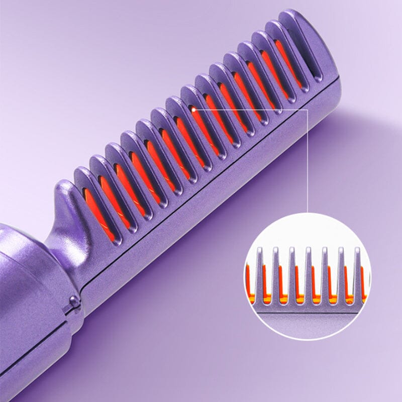 Rechargeable Mini Hair Straightener & Curling 2 in 1 Cordless Comb