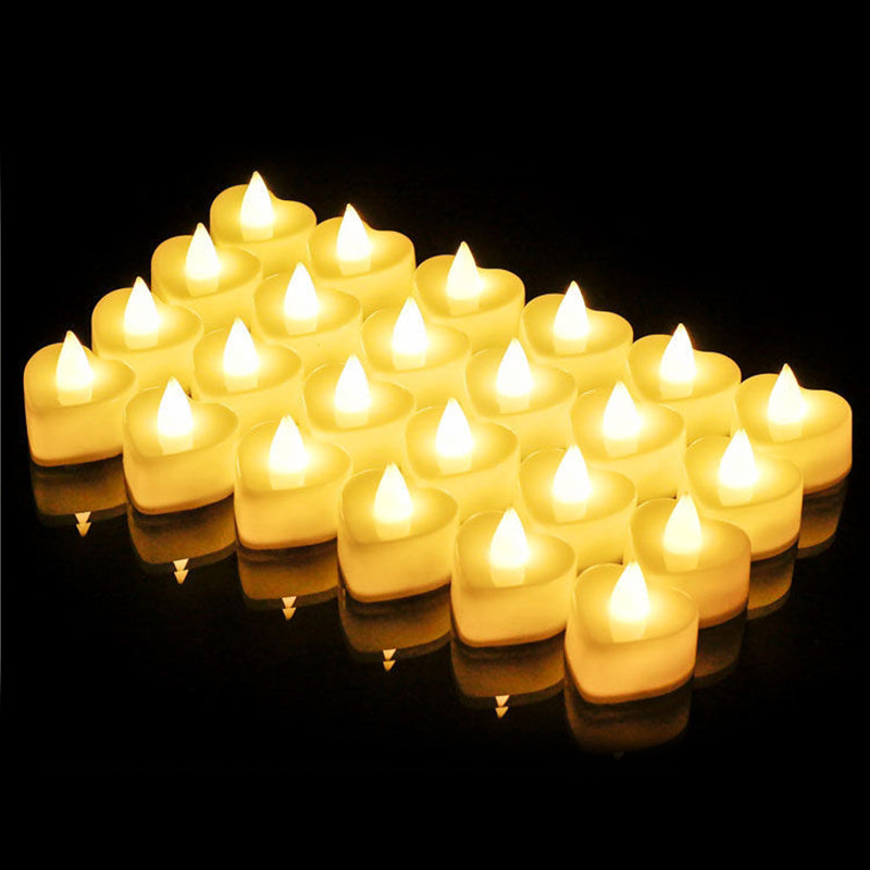 24pcs Romantic LED Heart-shaped Electronic Flameless Candle Lights