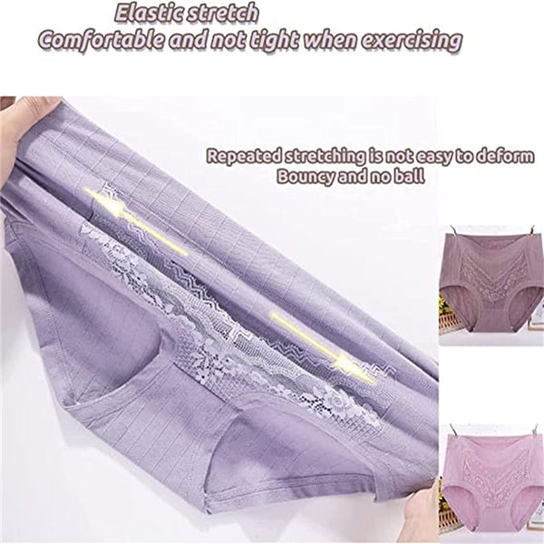 High Waist Leak Proof Lace Cotton Panties Plus Size Underwear For Women