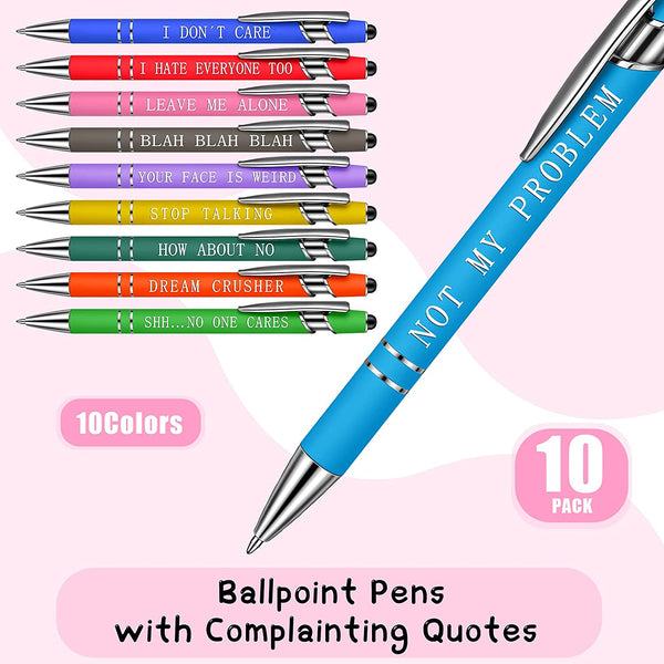 10pcs Funny Office Pens (Black Ink)