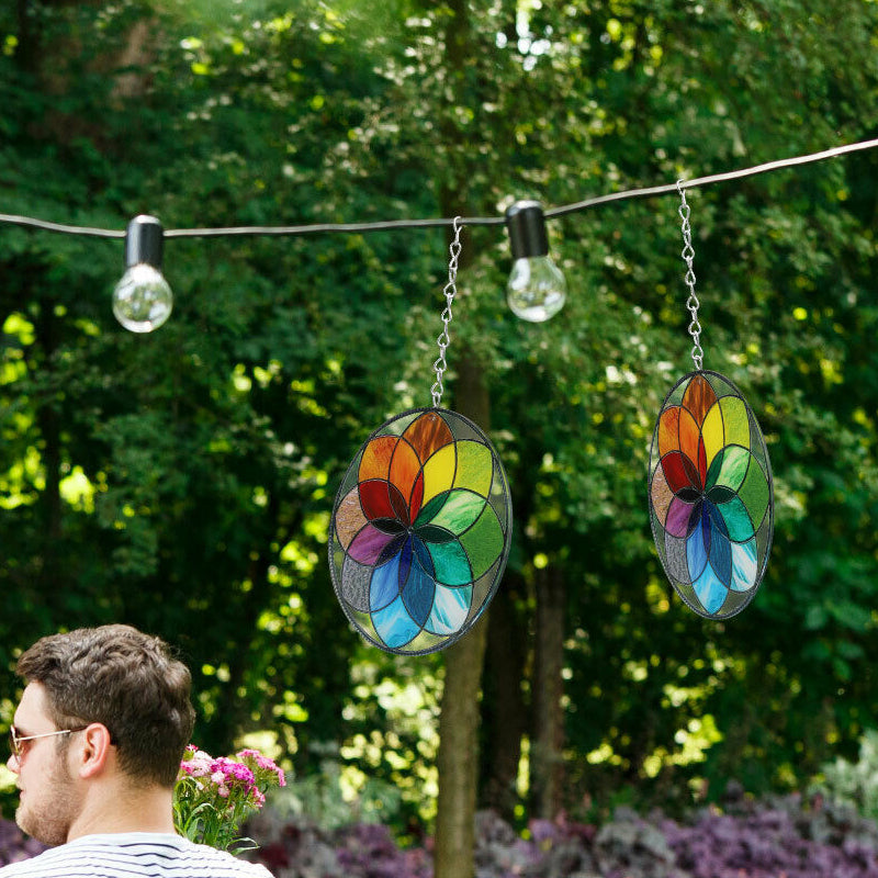 Stained Rainbow Window Panel Hanging Suncatcher