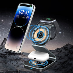 Magnetic Wireless Charger Trio Charging Dock