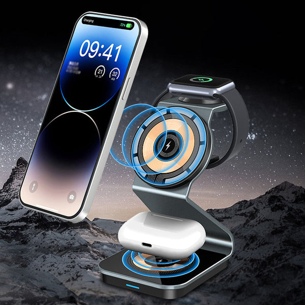 Magnetic Wireless Charger Trio Charging Dock