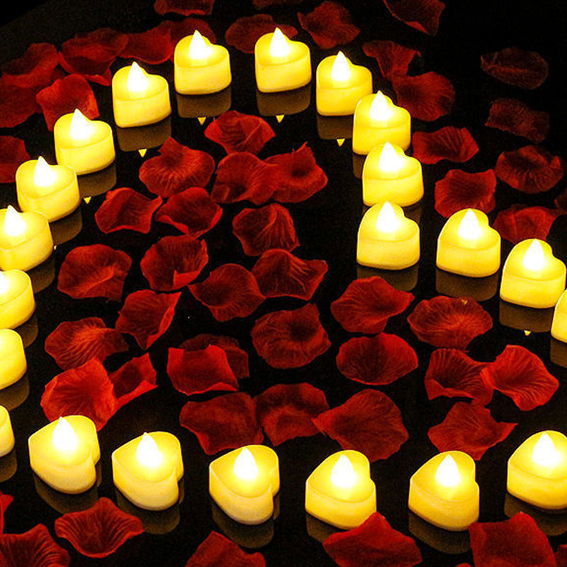 24pcs Romantic LED Heart-shaped Electronic Flameless Candle Lights