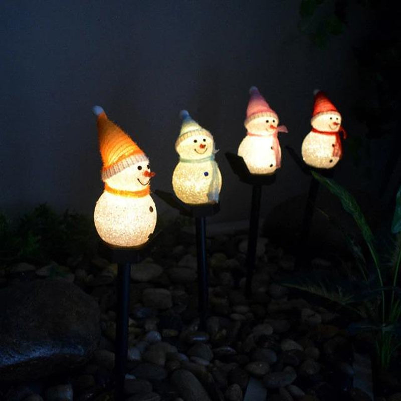 Super Cute Waterproof Solar Power Snowman Lamp