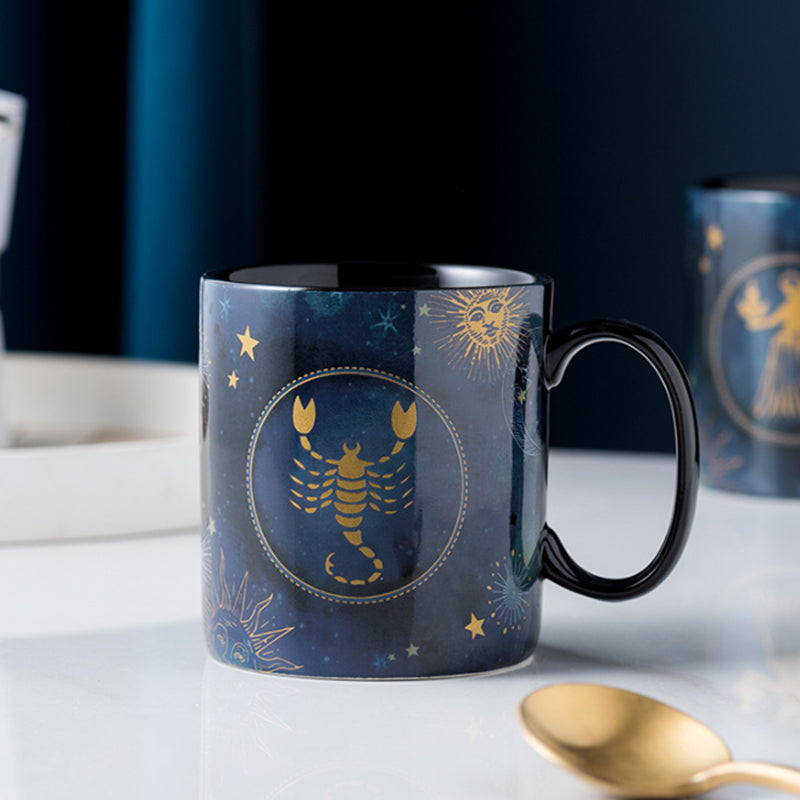 12 Constellations Mug Cobalt Blue Ceramic Coffee Mug