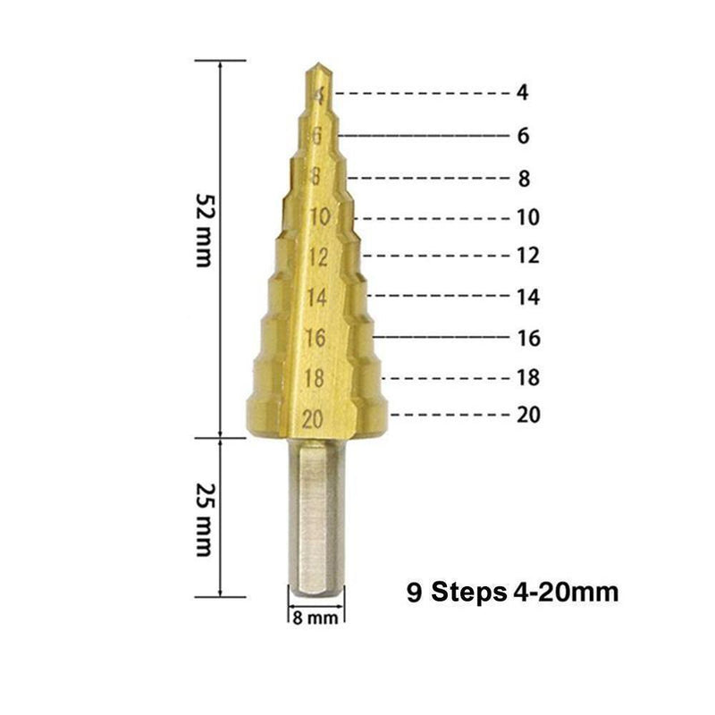 Titanium Step Drill (3 pieces)