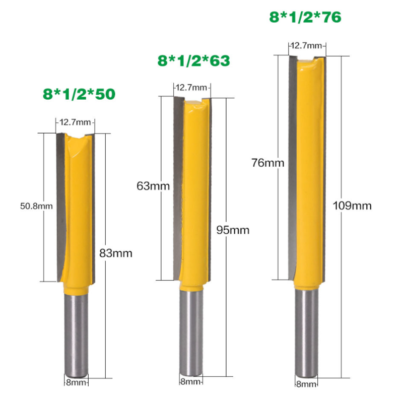 8MM Shank Double Flute Straight Bit