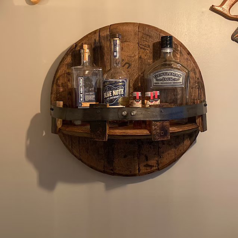 Bourbon Whiskey Barrel Shelf