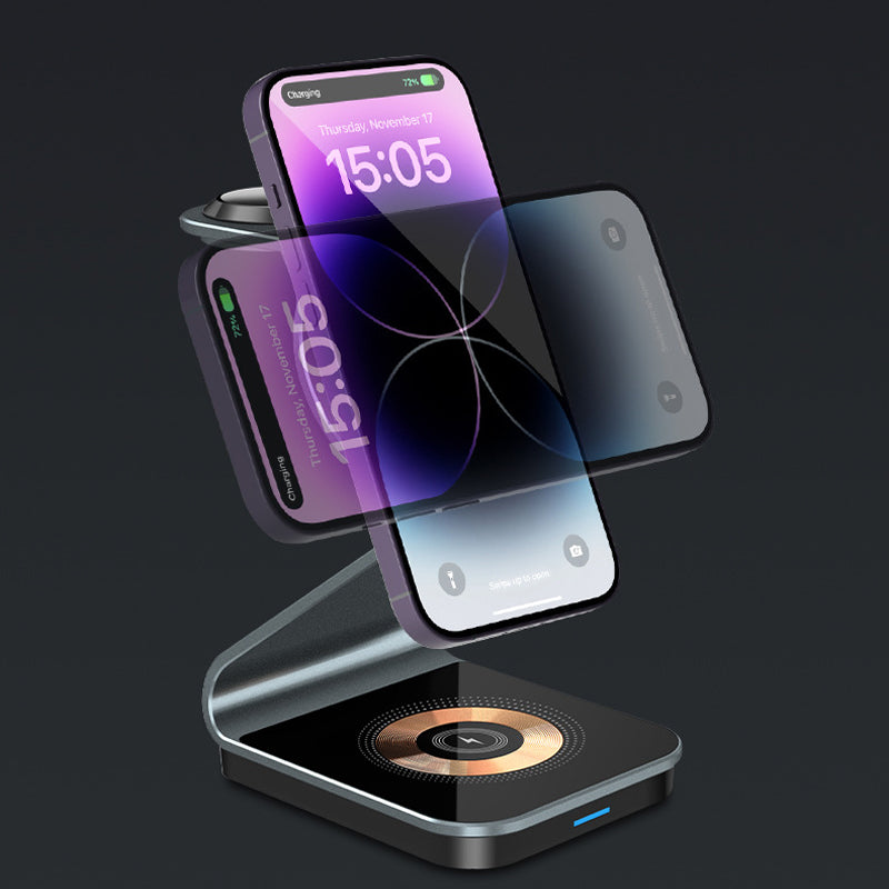 Magnetic Wireless Charger Trio Charging Dock