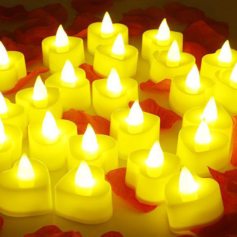 24pcs Romantic LED Heart-shaped Electronic Flameless Candle Lights