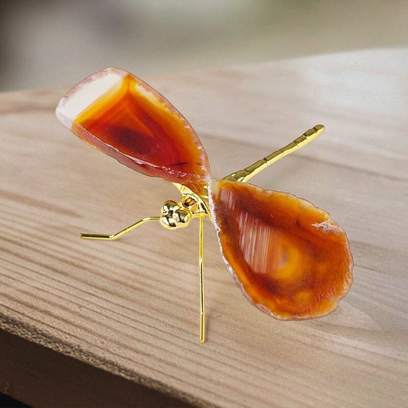 Natural Agate Slice Dragonfly