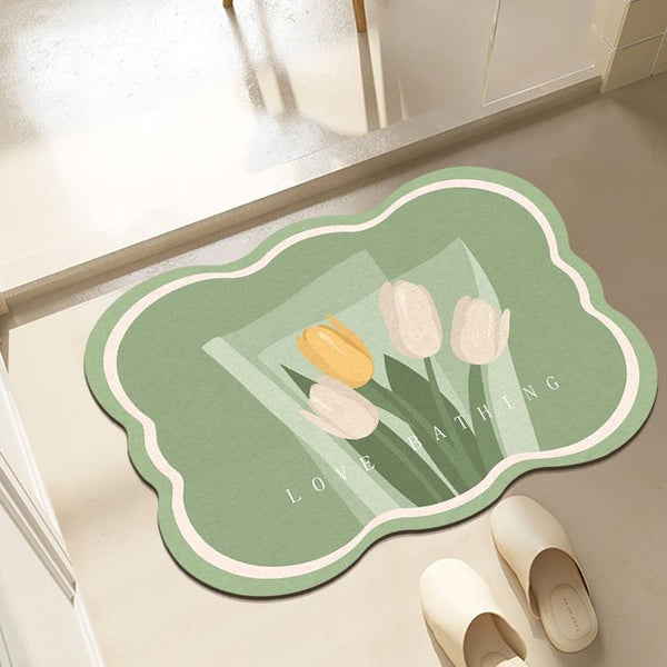 Super Absorbent Flower Non-Slip Mat for Bathroom