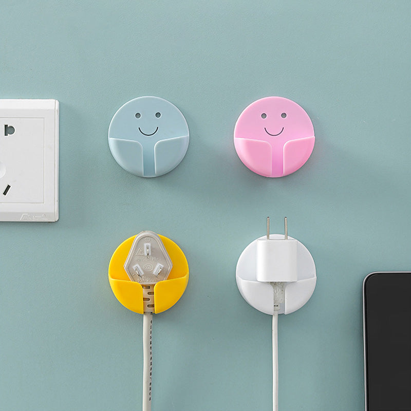 Smiley Plastic Adhesive Hooks for Plugs