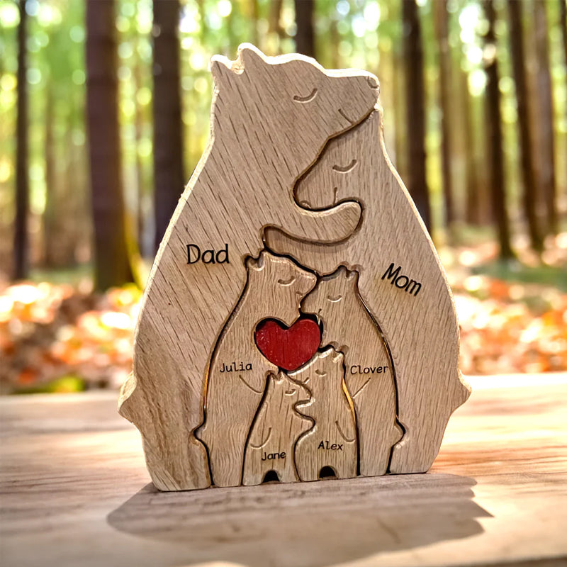 DIY Wooden Family Hug Puzzle Ornament - Warm Gift