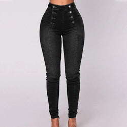 Double Breasted High Waist Skinny Jeans