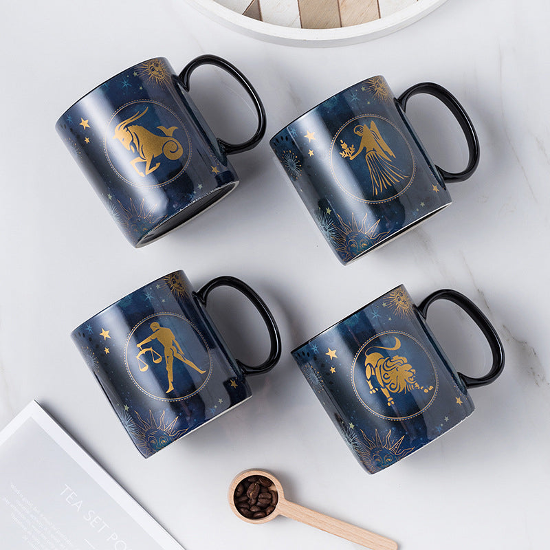 12 Constellations Mug Cobalt Blue Ceramic Coffee Mug