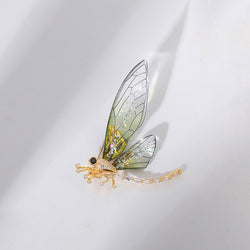 14K/18K Crystal Rhinestone Dragonfly Brooch Pin