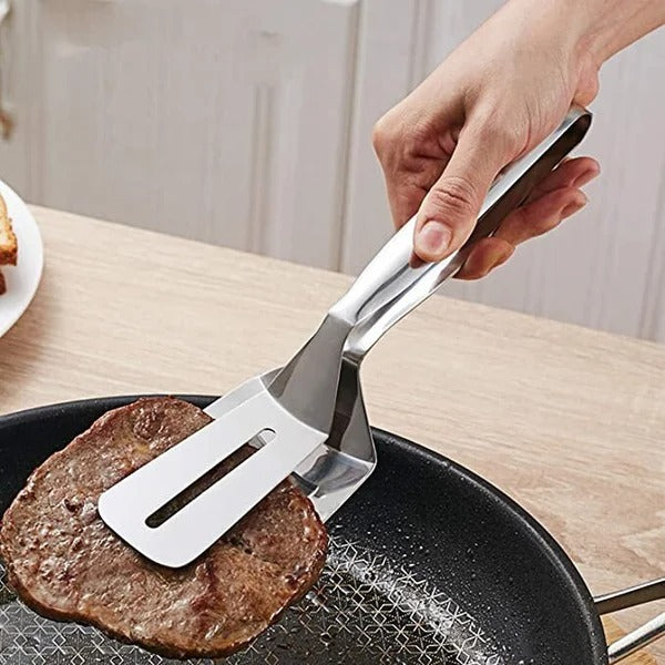 Multifunctional Frying Spatula Steak Clip Double-Sided  Shovel Clip - 304 Stainless Steel