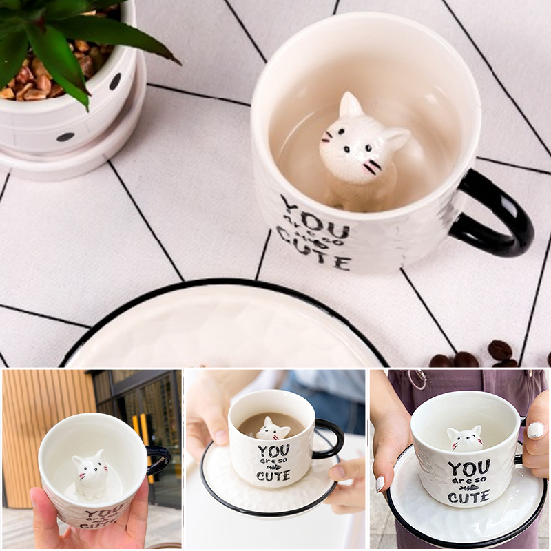 3D Cat Coffee Mug