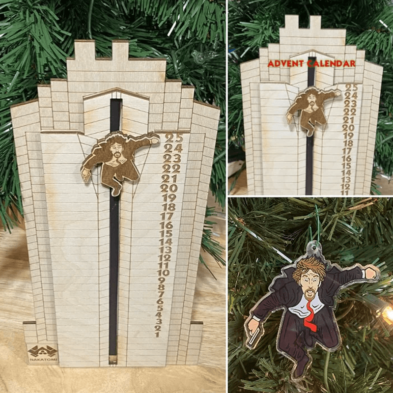 Christmas Die Hard Advent Calendar - Hans Gruber Falling off off Nakatomi Plaza