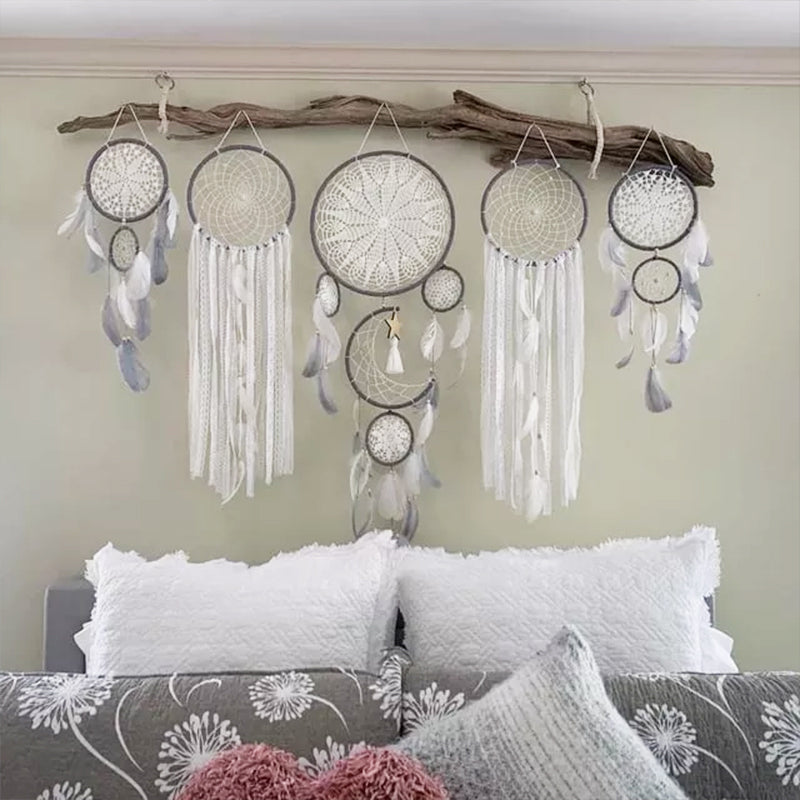 Dreamcatcher Moon and Stars Hanging Over the Bed (5 PCS)