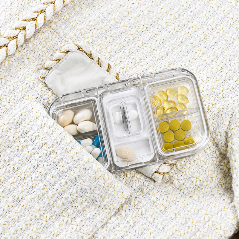 Rectangle Pill Case Organizer Container