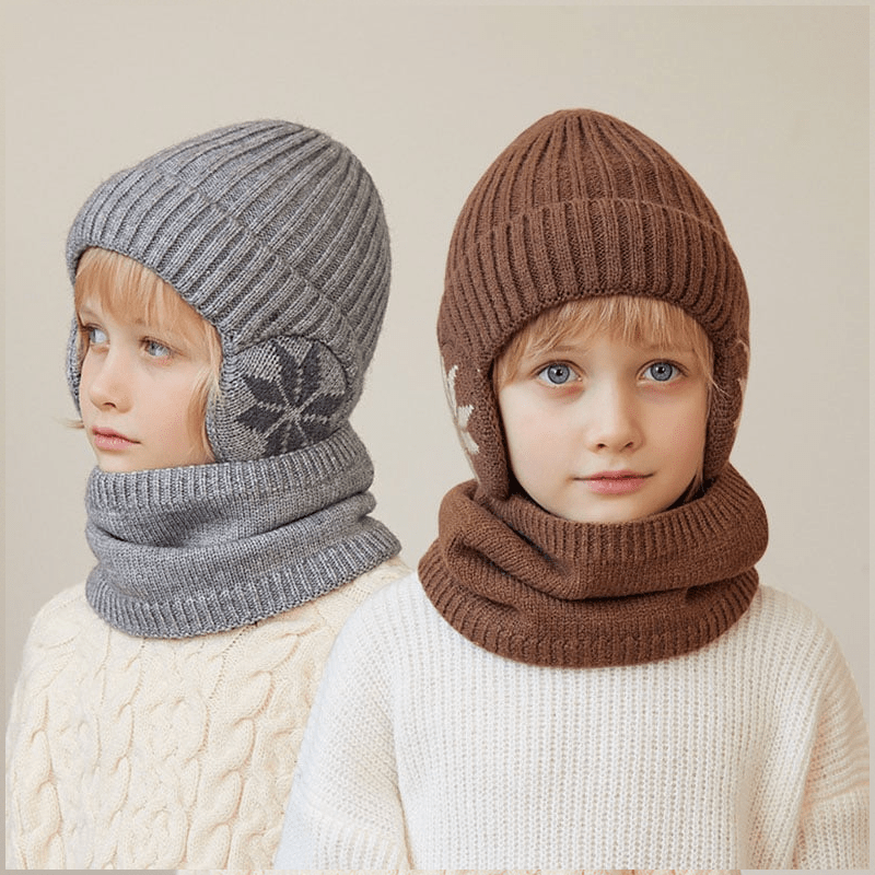 Winter Beanie Hat Scarf Sets Unisex Warm Knit Hat for Kids and Adults