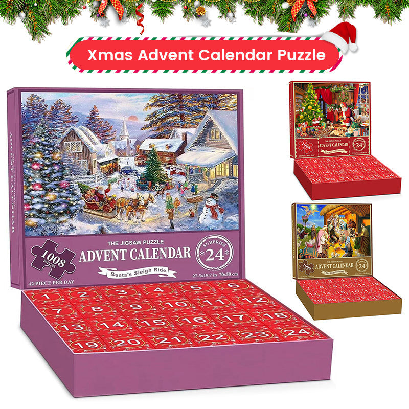 Christmas Jigsaw Advent Calendar Puzzle Blind Box 24 Parts