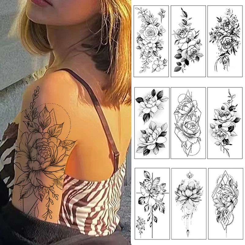 Sketch Flower Tattoo Stickers