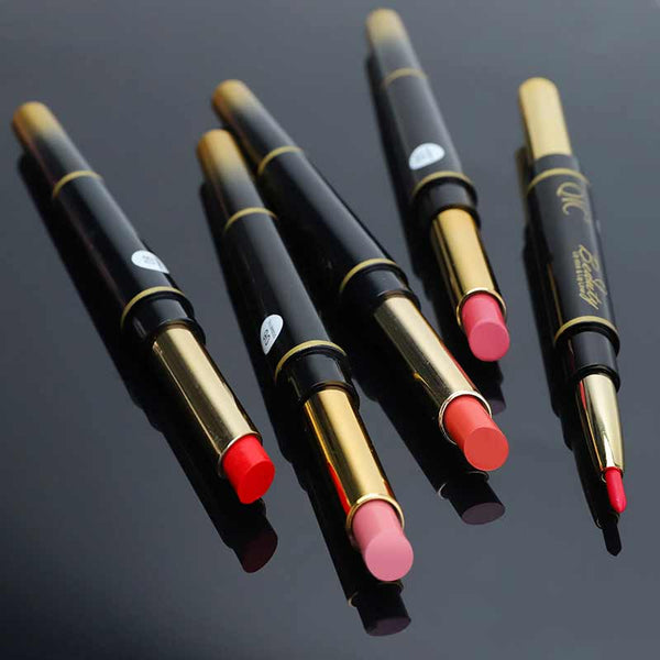 Women Double-End Auto Rotating Lipstick Matte Lip Liner Pencil