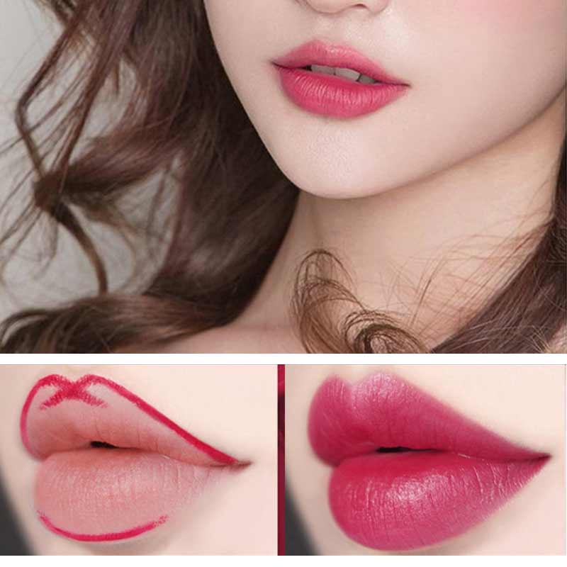 Women Double-End Auto Rotating Lipstick Matte Lip Liner Pencil