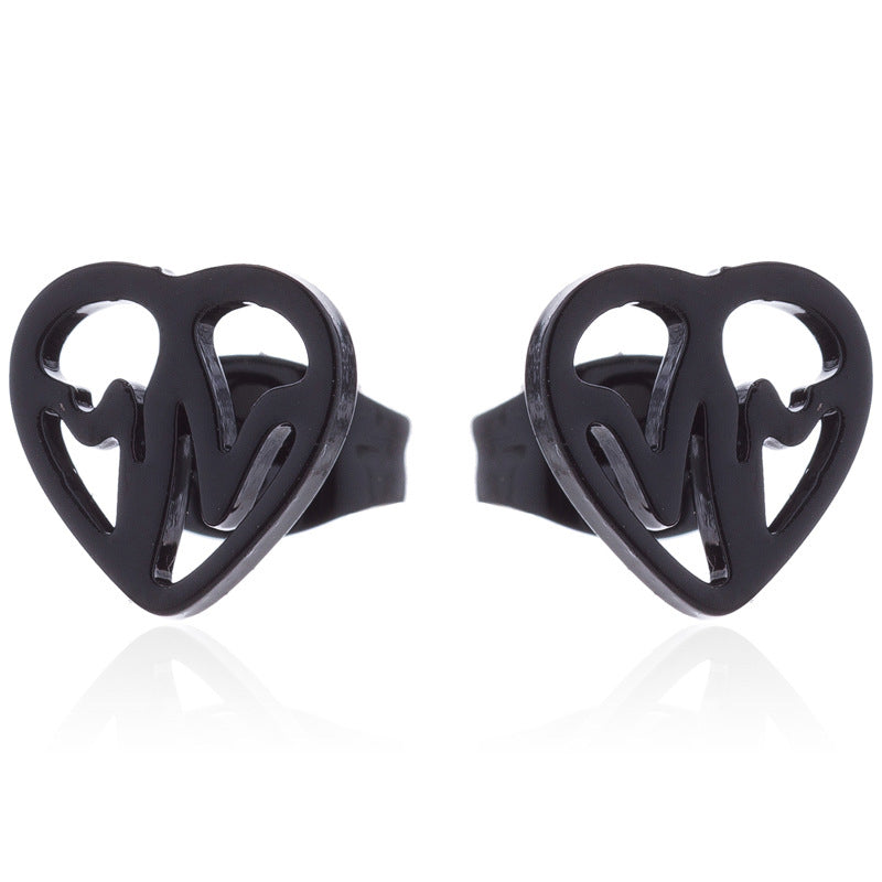 ECG Shaped Stud Earrings