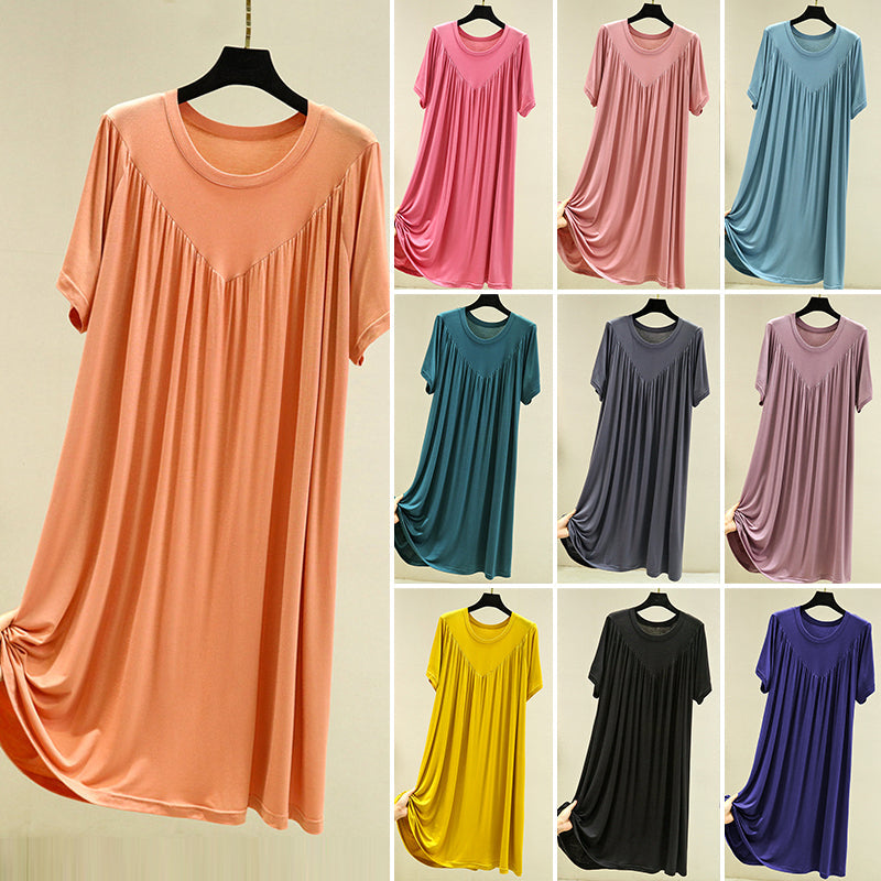 Women's Super Soft Short Sleeve Loose Plus Size Nightdress