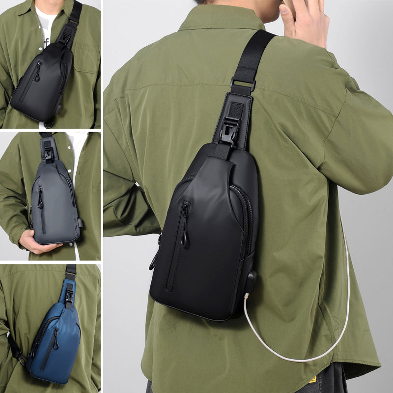 Anti-Theft Crossbody Sling Bag With USB Charging Waterproof Shoulder Backpack