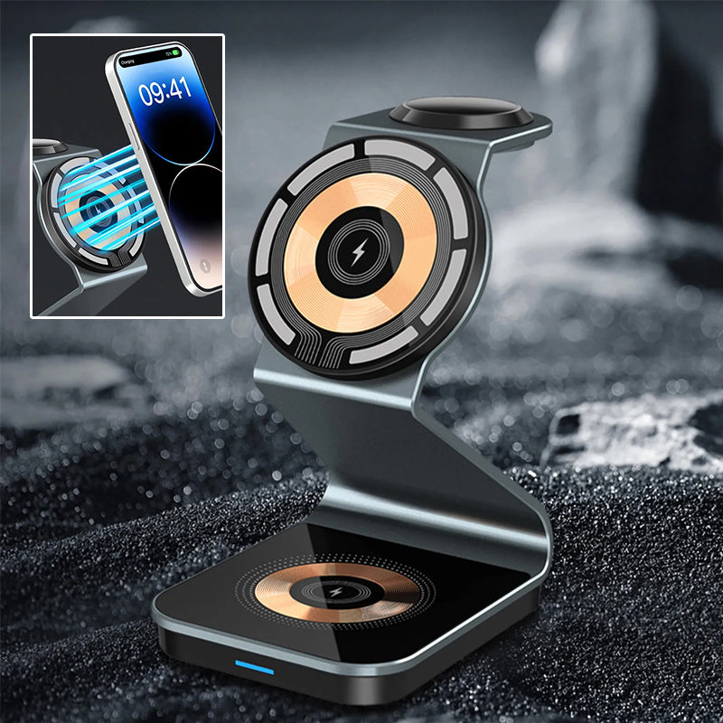 Magnetic Wireless Charger Trio Charging Dock